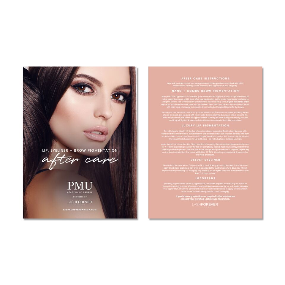 Permanent Makeup After Care Postcard - DIGITAL DOWNLOAD-Marketing Materials LASHFOREVER CANADA