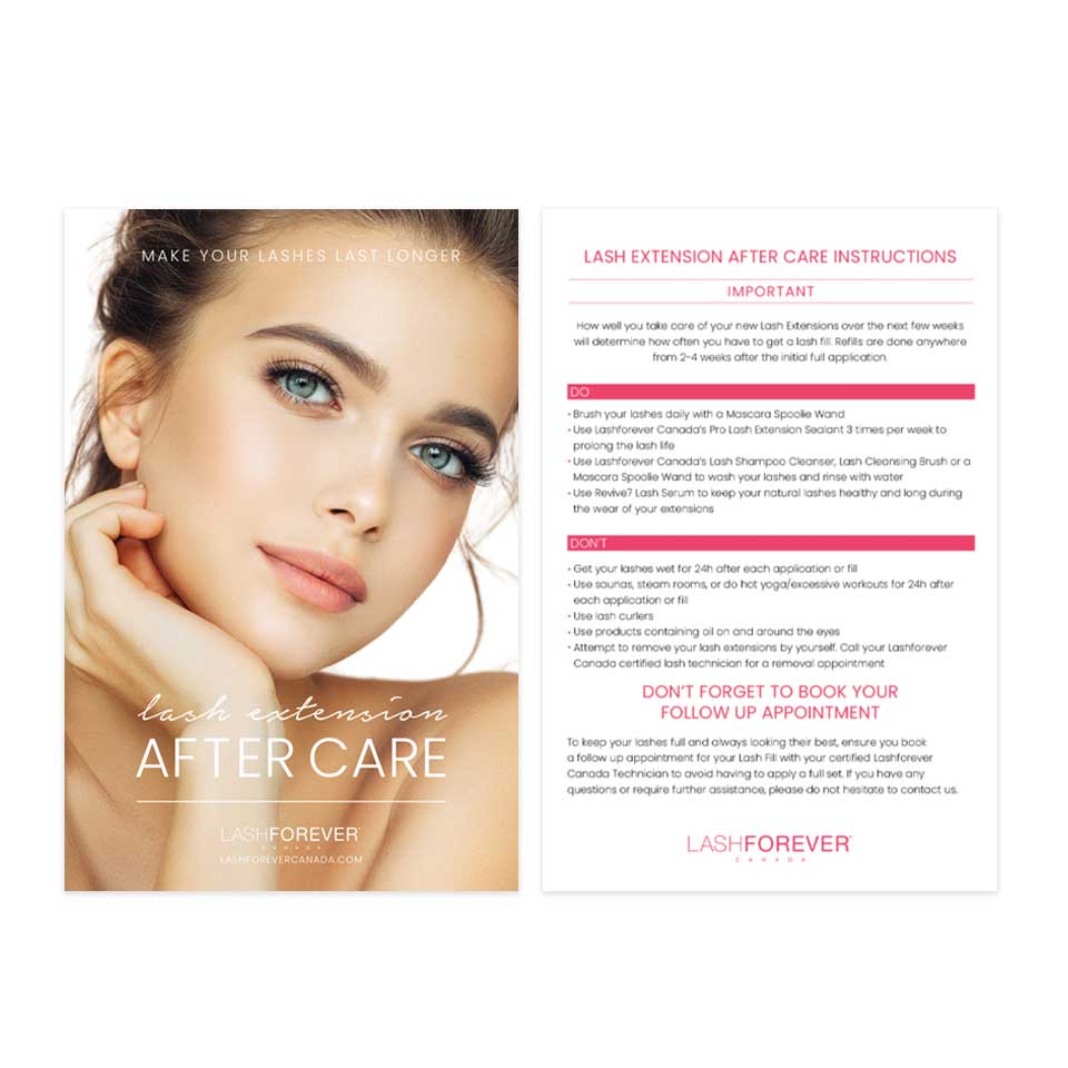 Lash Extensions After Care Postcard - DIGITAL DOWNLOAD-Marketing Materials LASHFOREVER CANADA