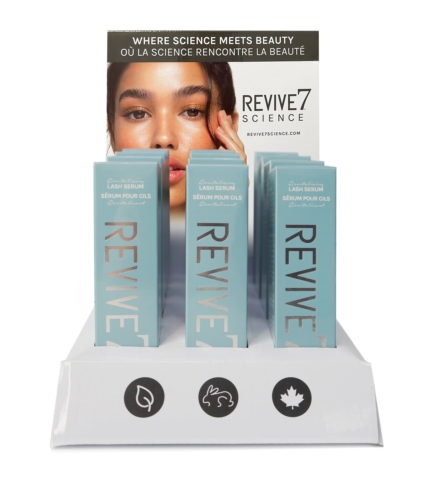 Revive7 Lash Serum – 12 pack with Display Stand and Postcards